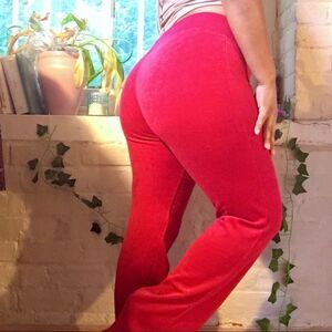 Bright Red Velour Lounge Pants